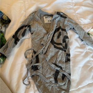 Nununu Gray and Black Wrap Sweater for Women